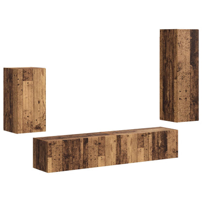 Set mobile TV 4 pcs Legno vecchio Legno multistrato