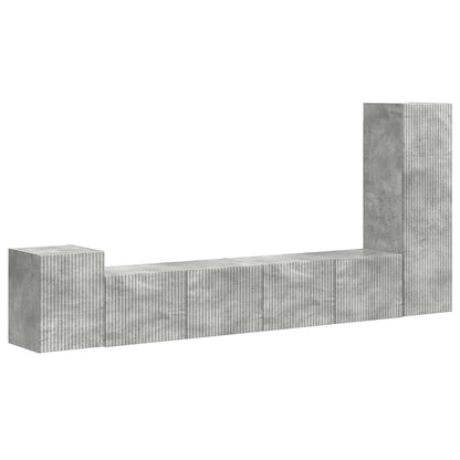 Set mobile TV 3 pcs Grigio cemento Legno multistrato