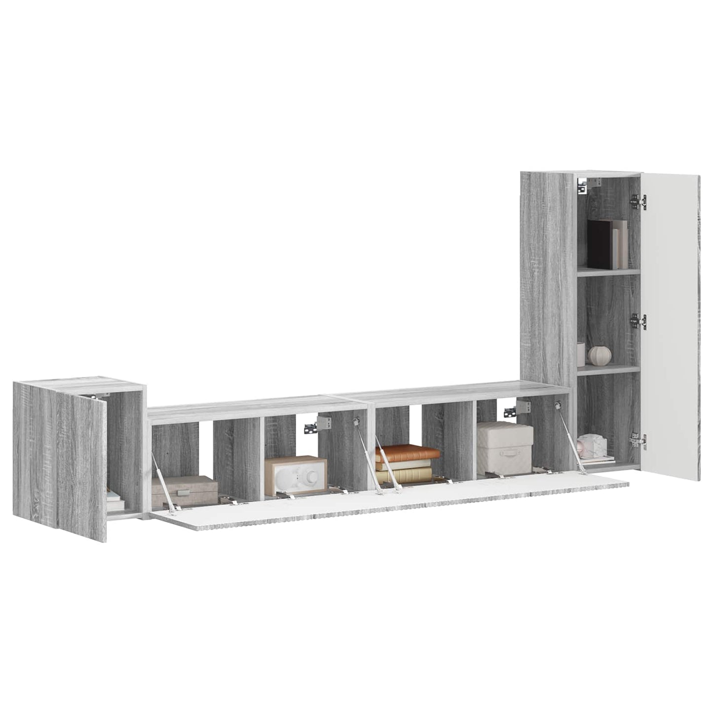 Set mobile TV 3 pcs Grigio Sonoma Legno multistrato