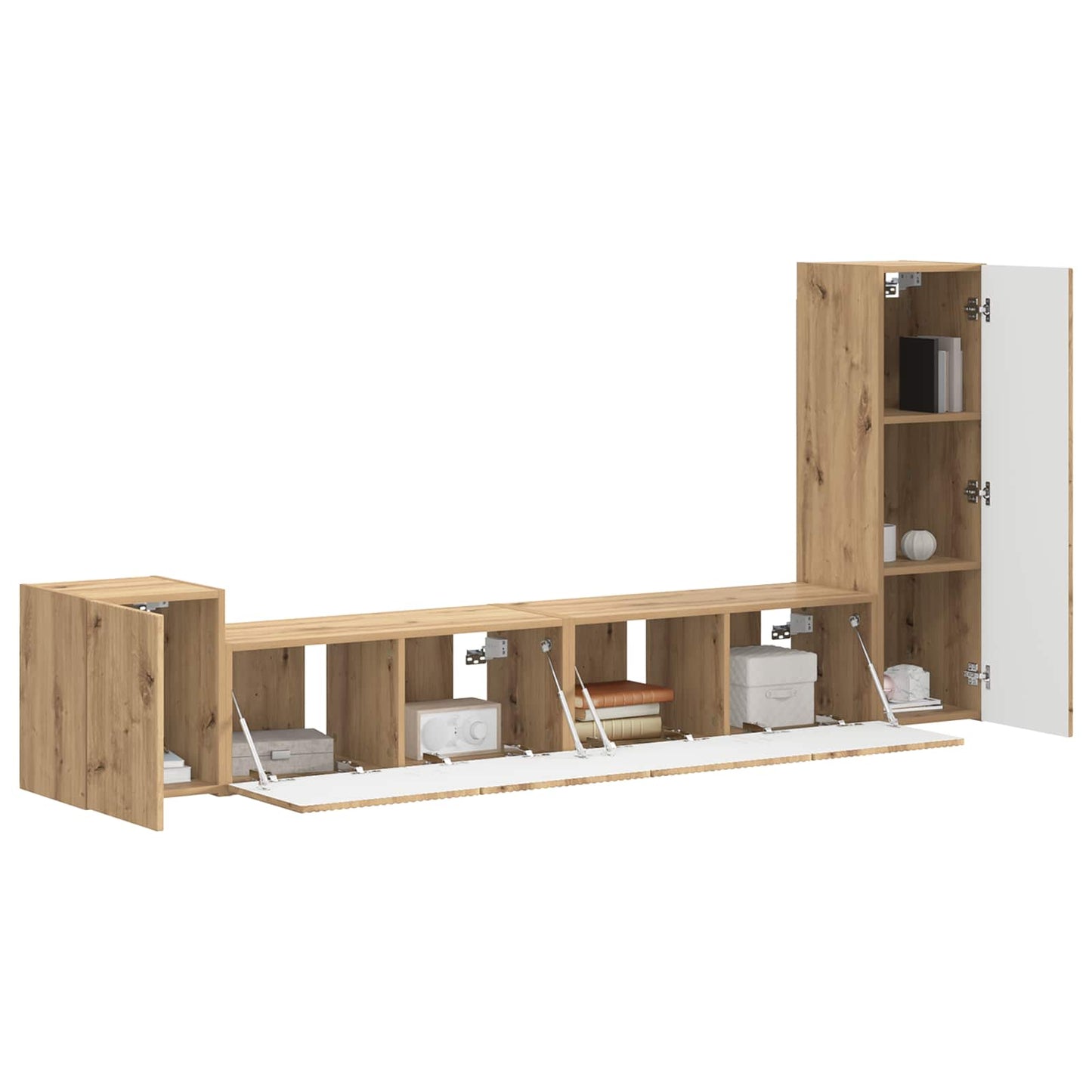 Set mobile TV 3 pcs Rovere artigianale Legno multistrato