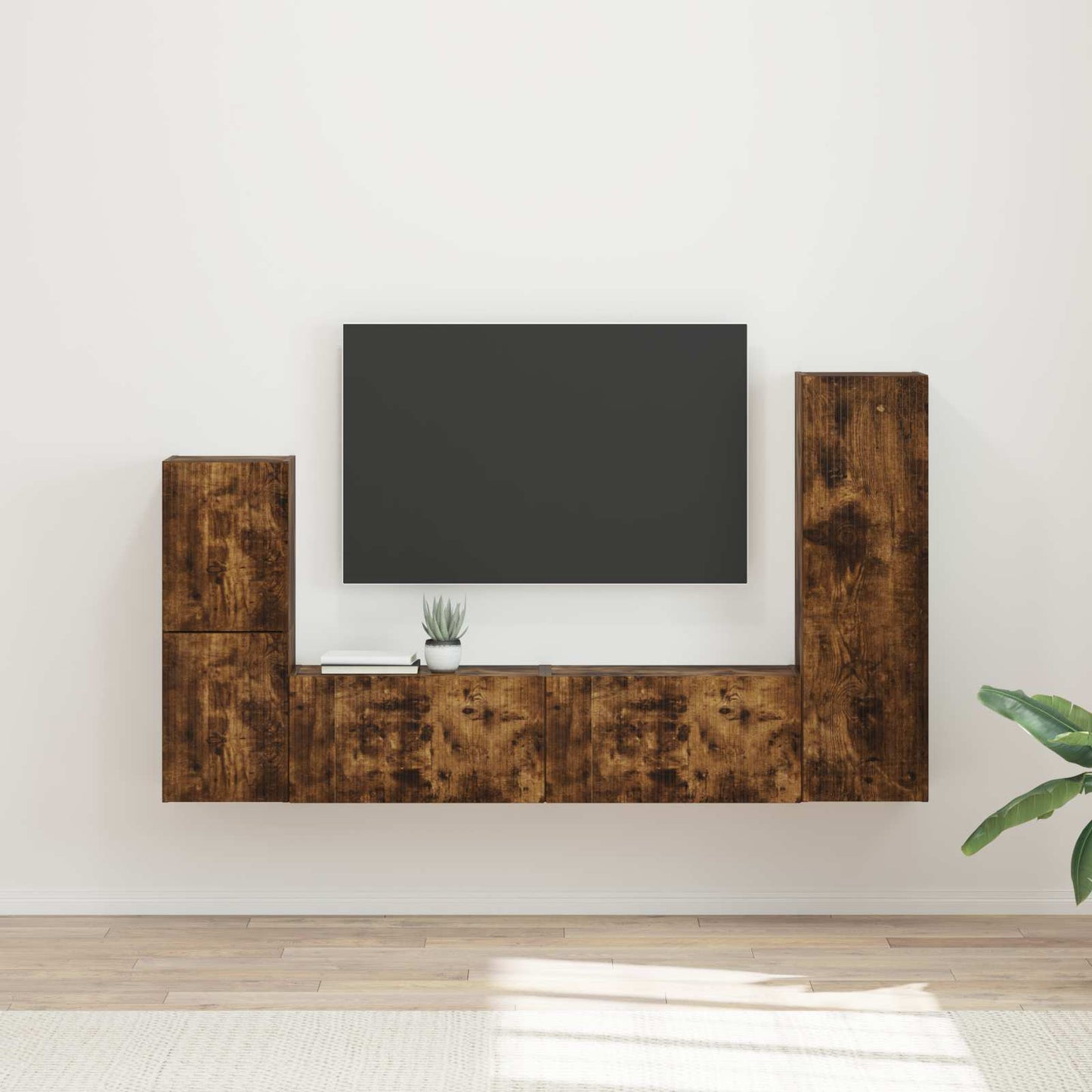 Set mobile TV 4 pcs Rovere fumÃ© Legno multistrato
