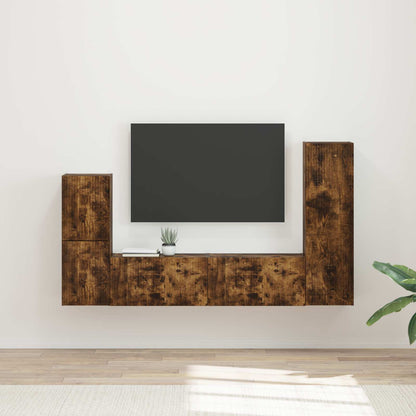 Set mobile TV 4 pcs Rovere fumÃ© Legno multistrato