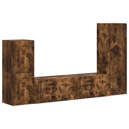 Set mobile TV 4 pcs Rovere fumÃ© Legno multistrato