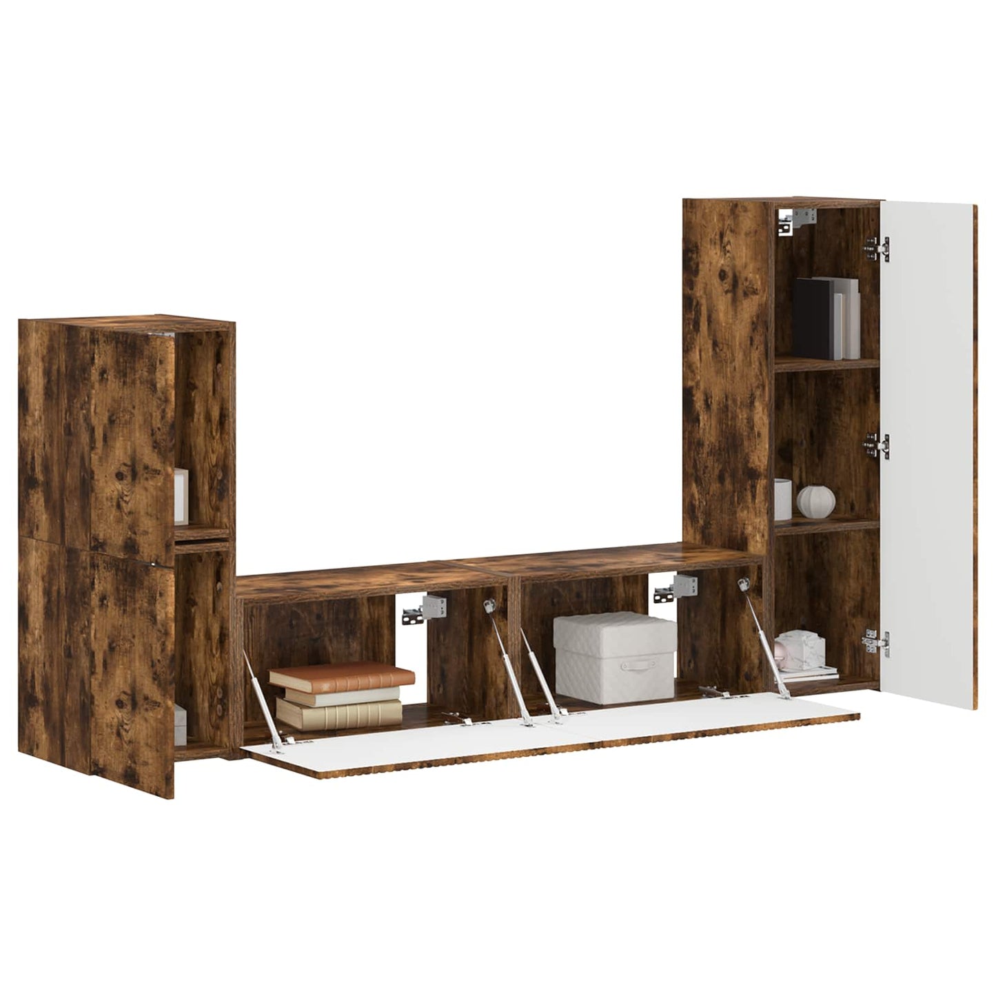 Set mobile TV 4 pcs Rovere fumÃ© Legno multistrato