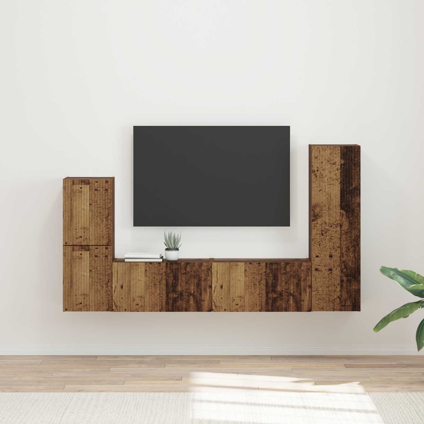 Set mobile TV 4 pcs Legno vecchio Legno multistrato