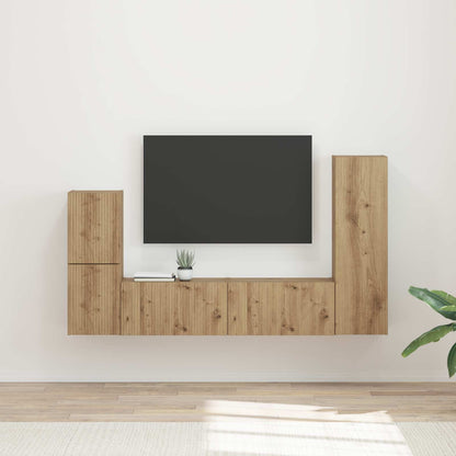 Set mobile TV 4 pcs Rovere artigianale Legno multistrato