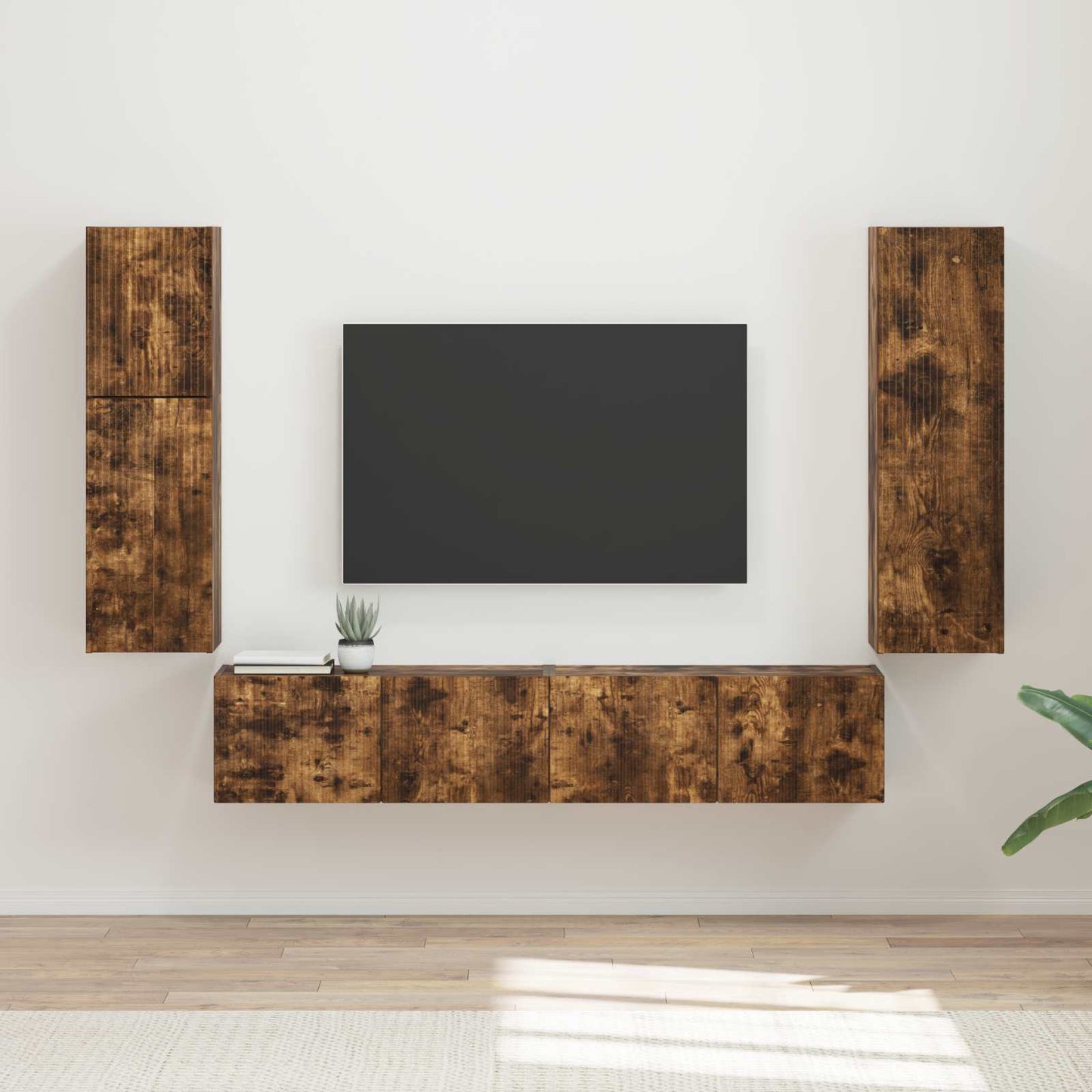 Set mobile TV 4 pcs Rovere fumÃ© Legno multistrato