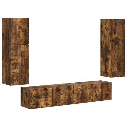 Set mobile TV 4 pcs Rovere fumÃ© Legno multistrato
