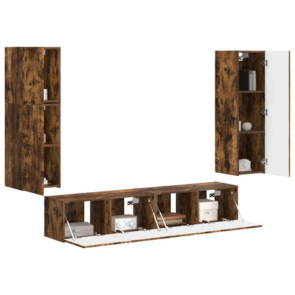 Set mobile TV 4 pcs Rovere fumÃ© Legno multistrato