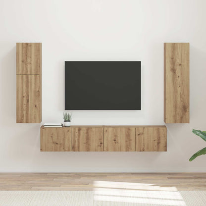 Set mobile TV 4 pcs Rovere artigianale Legno multistrato