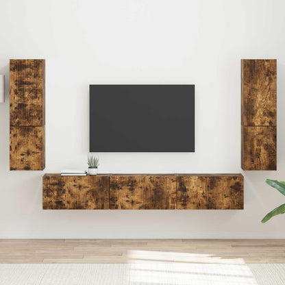 Set mobile TV 4 pcs Rovere fumÃ© Legno multistrato