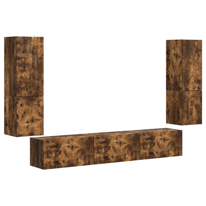 Set mobile TV 4 pcs Rovere fumÃ© Legno multistrato