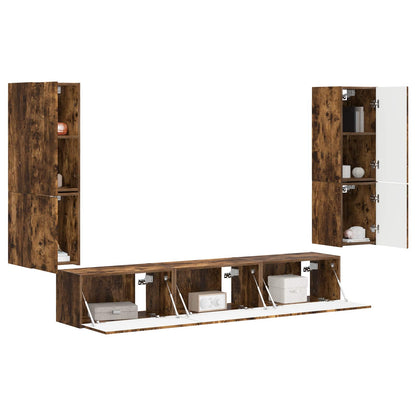 Set mobile TV 4 pcs Rovere fumÃ© Legno multistrato