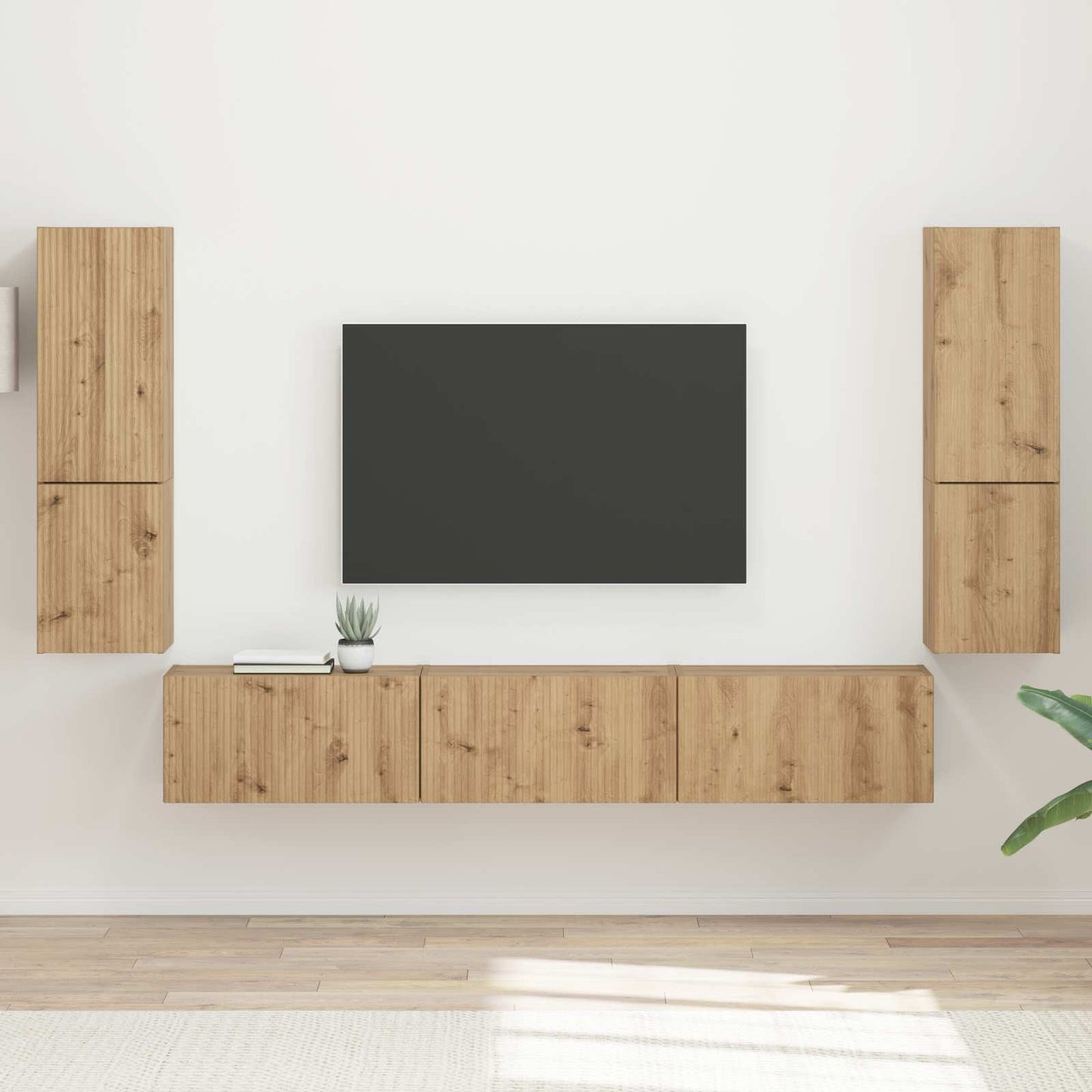 Set mobile TV 4 pcs Rovere artigianale Legno multistrato