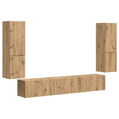Set mobile TV 4 pcs Rovere artigianale Legno multistrato
