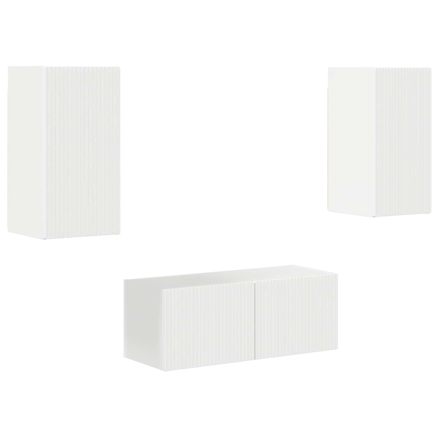 Set mobile TV 6 pcs Bianco Lucido Legno multistrato