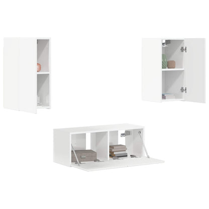 Set mobile TV 6 pcs Bianco Lucido Legno multistrato