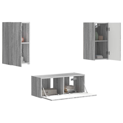 Set mobile TV 6 pcs Grigio Sonoma Legno multistrato