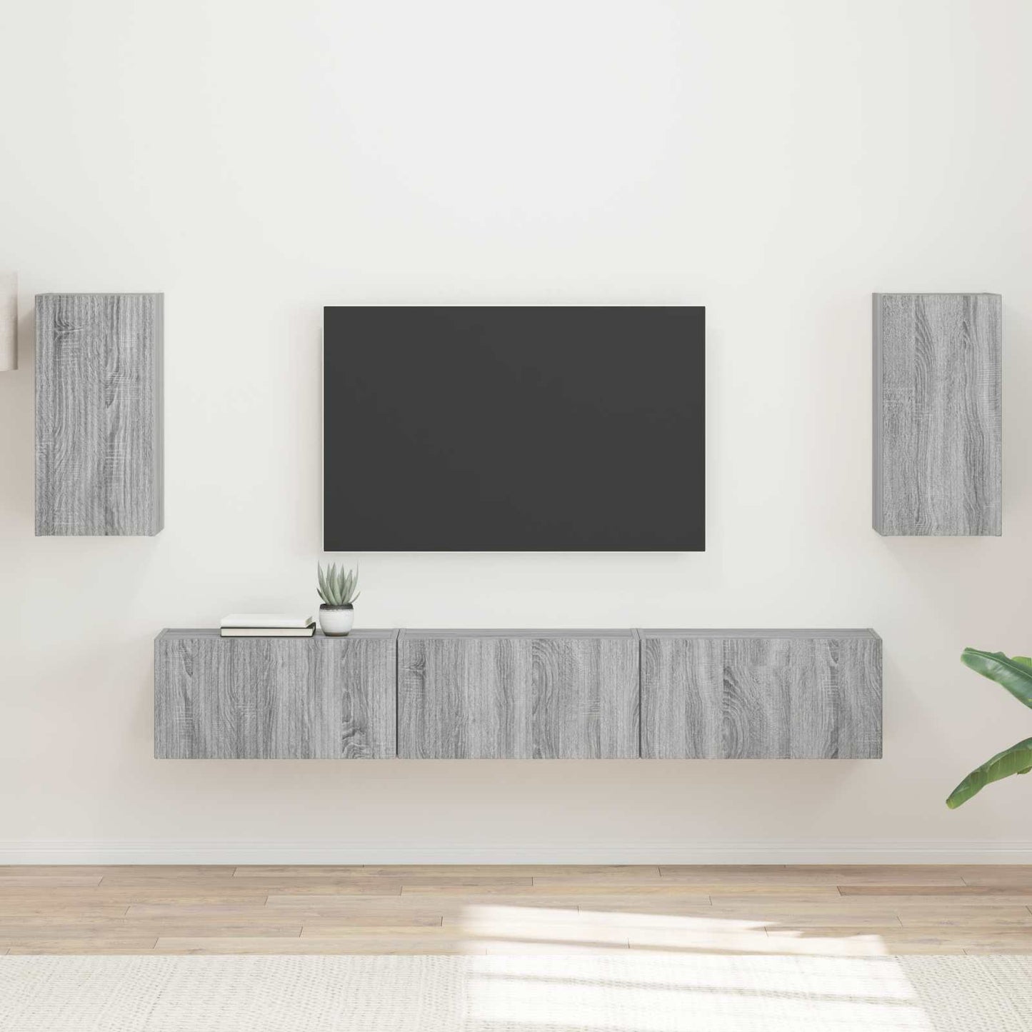 Set mobile TV 5 pcs Grigio Sonoma Legno multistrato