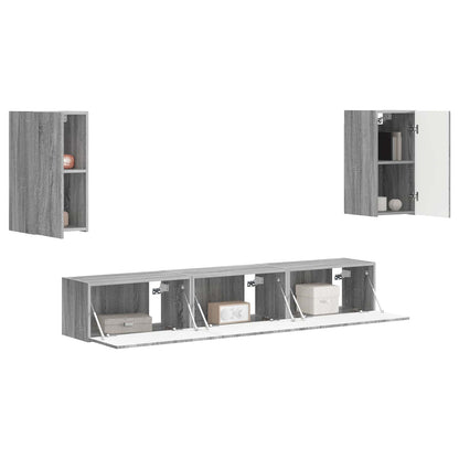 Set mobile TV 5 pcs Grigio Sonoma Legno multistrato