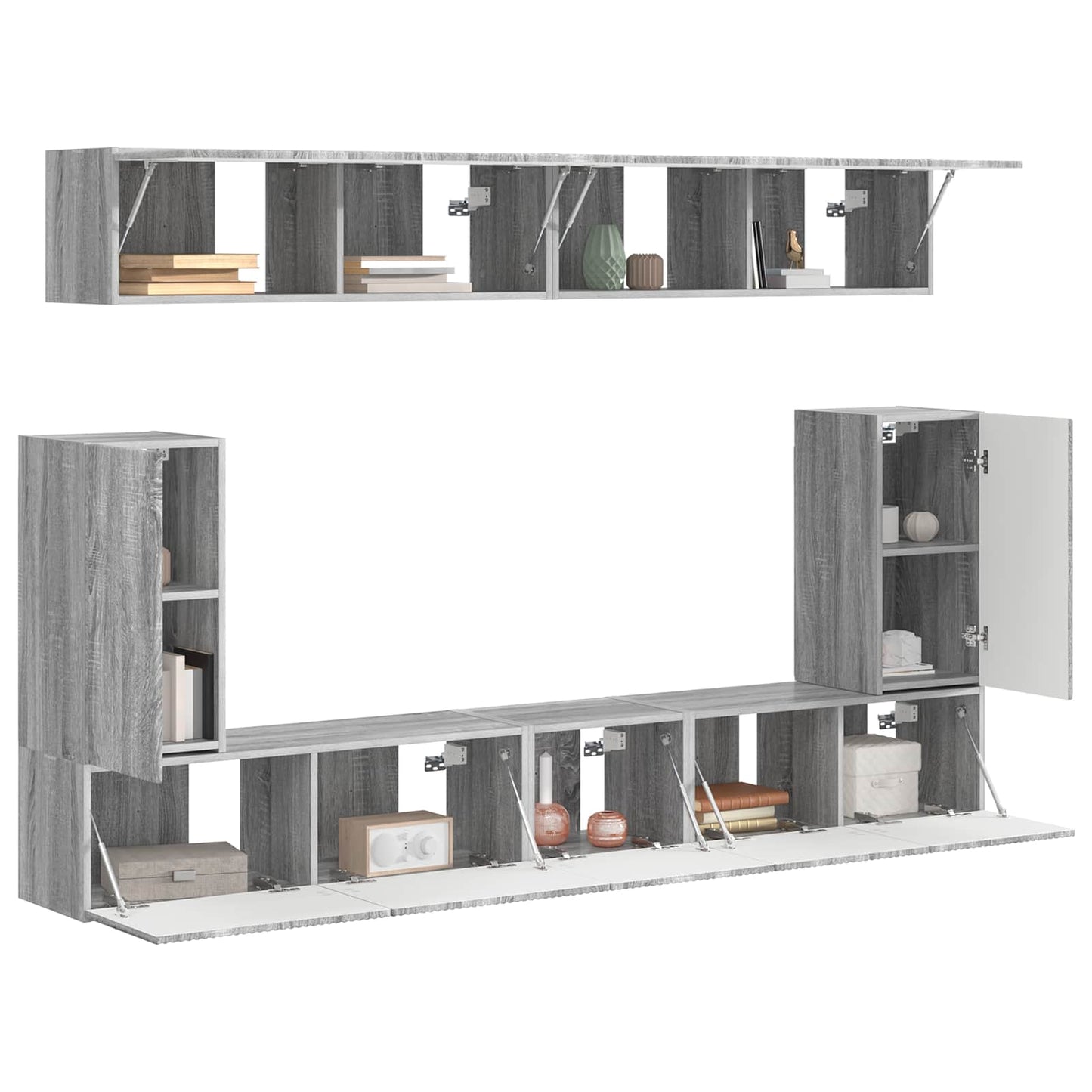 Set mobile TV 5 pcs Grigio Sonoma Legno multistrato