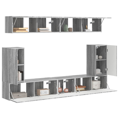 Set mobile TV 5 pcs Grigio Sonoma Legno multistrato