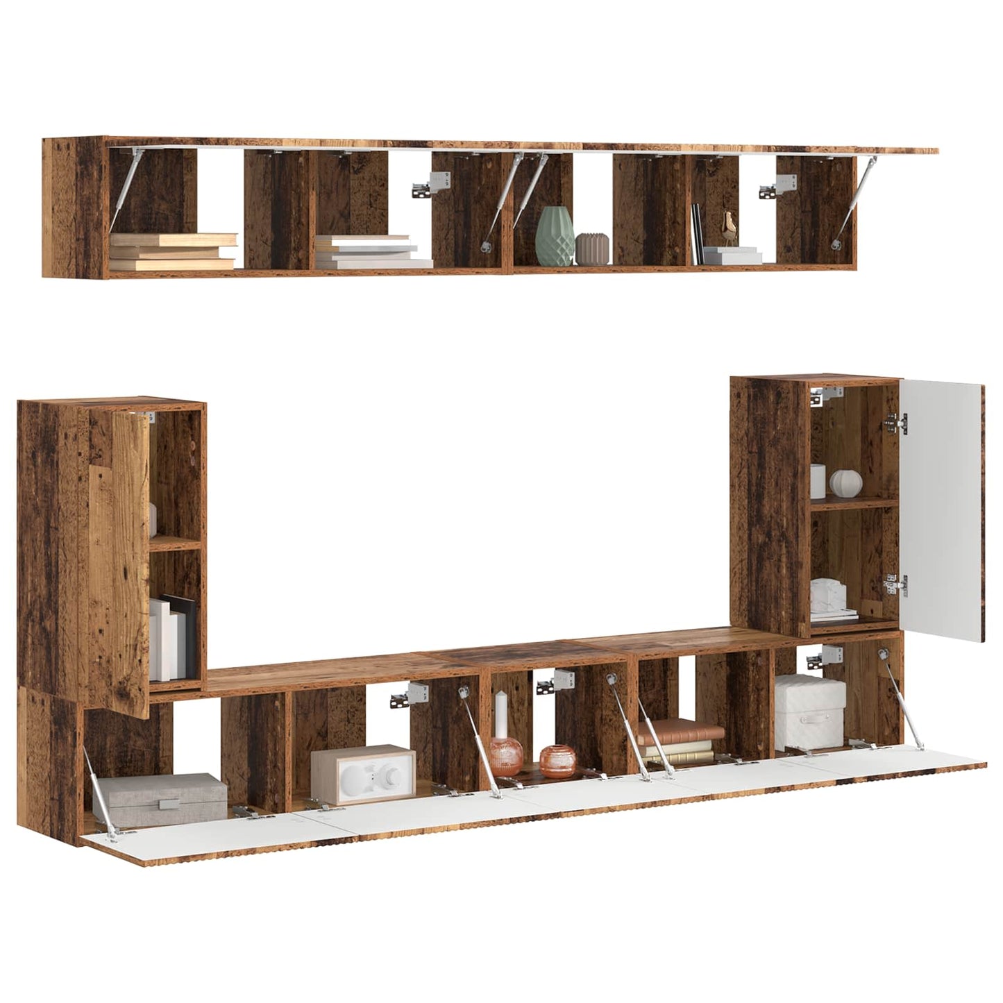 Set mobile TV 5 pcs Legno vecchio Legno multistrato