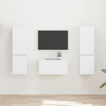 Set mobile TV 5 pcs Bianco Legno multistrato
