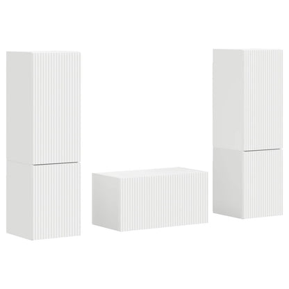 Set mobile TV 5 pcs Bianco Legno multistrato