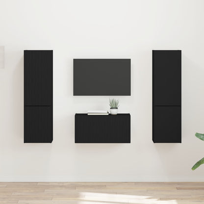 Set mobile TV 5 pcs Nero Legno multistrato