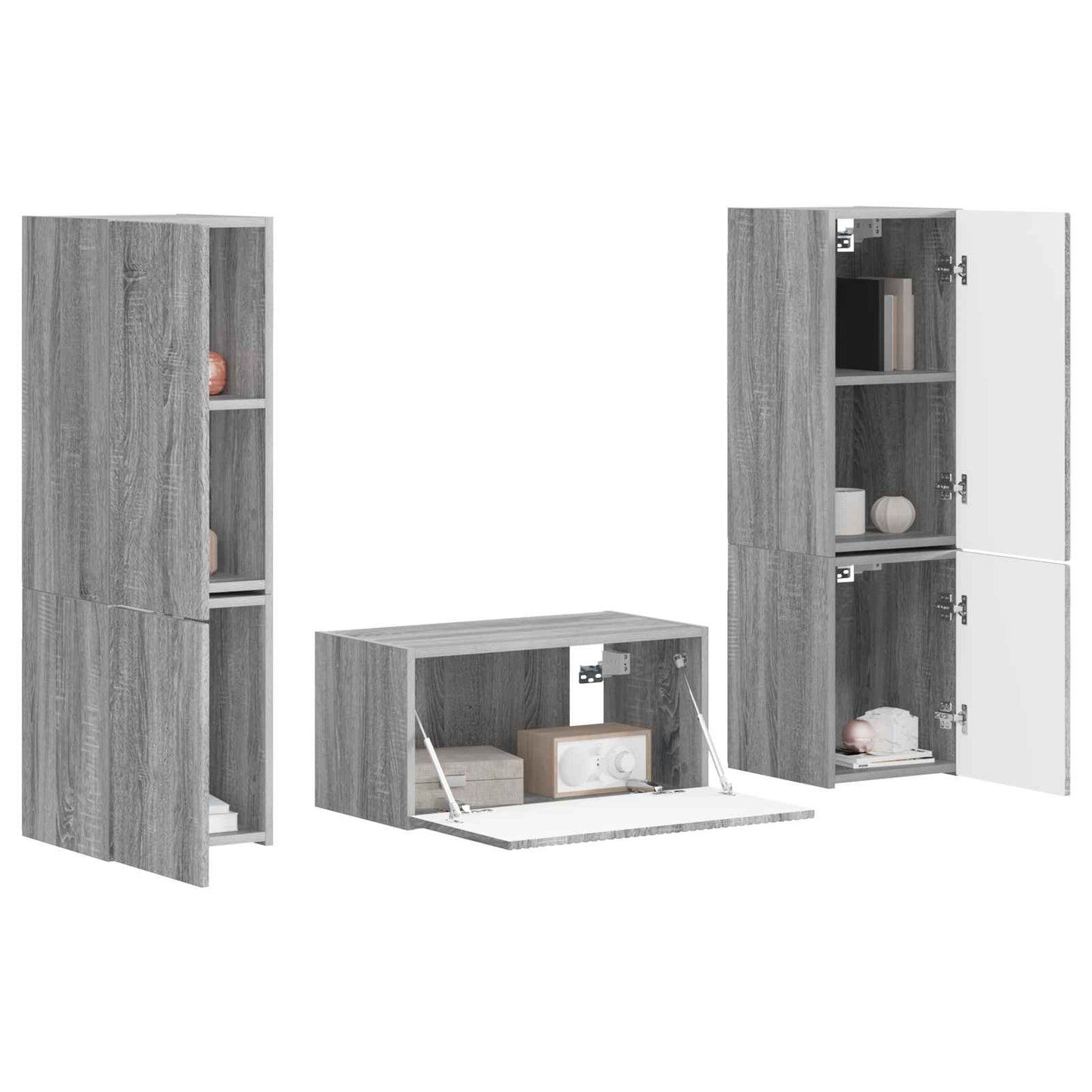 Set mobile TV 5 pcs Grigio Sonoma Legno multistrato