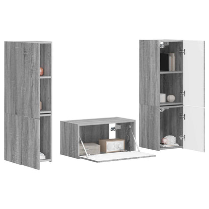 Set mobile TV 5 pcs Grigio Sonoma Legno multistrato