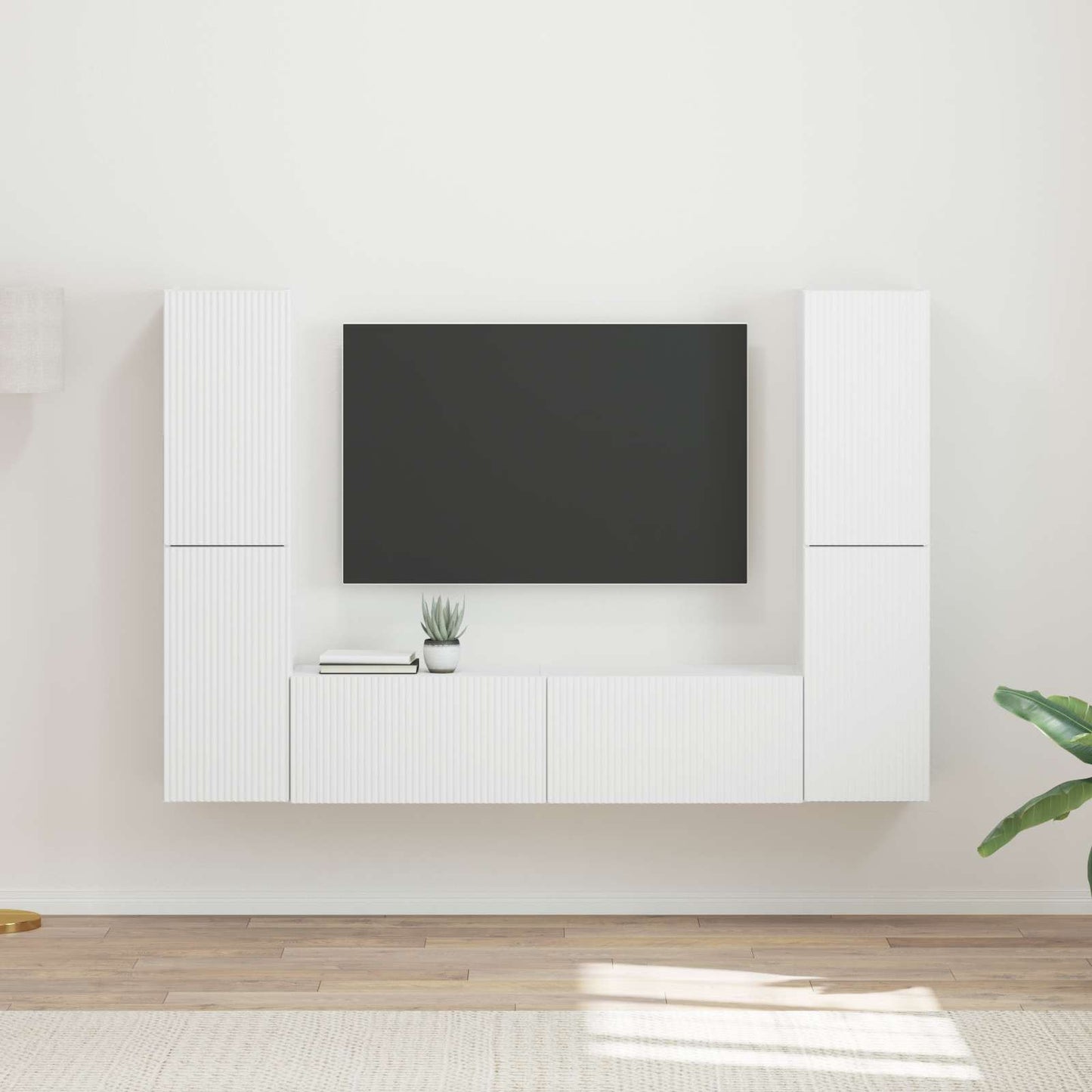Set mobile TV 6 pcs Bianco Legno multistrato