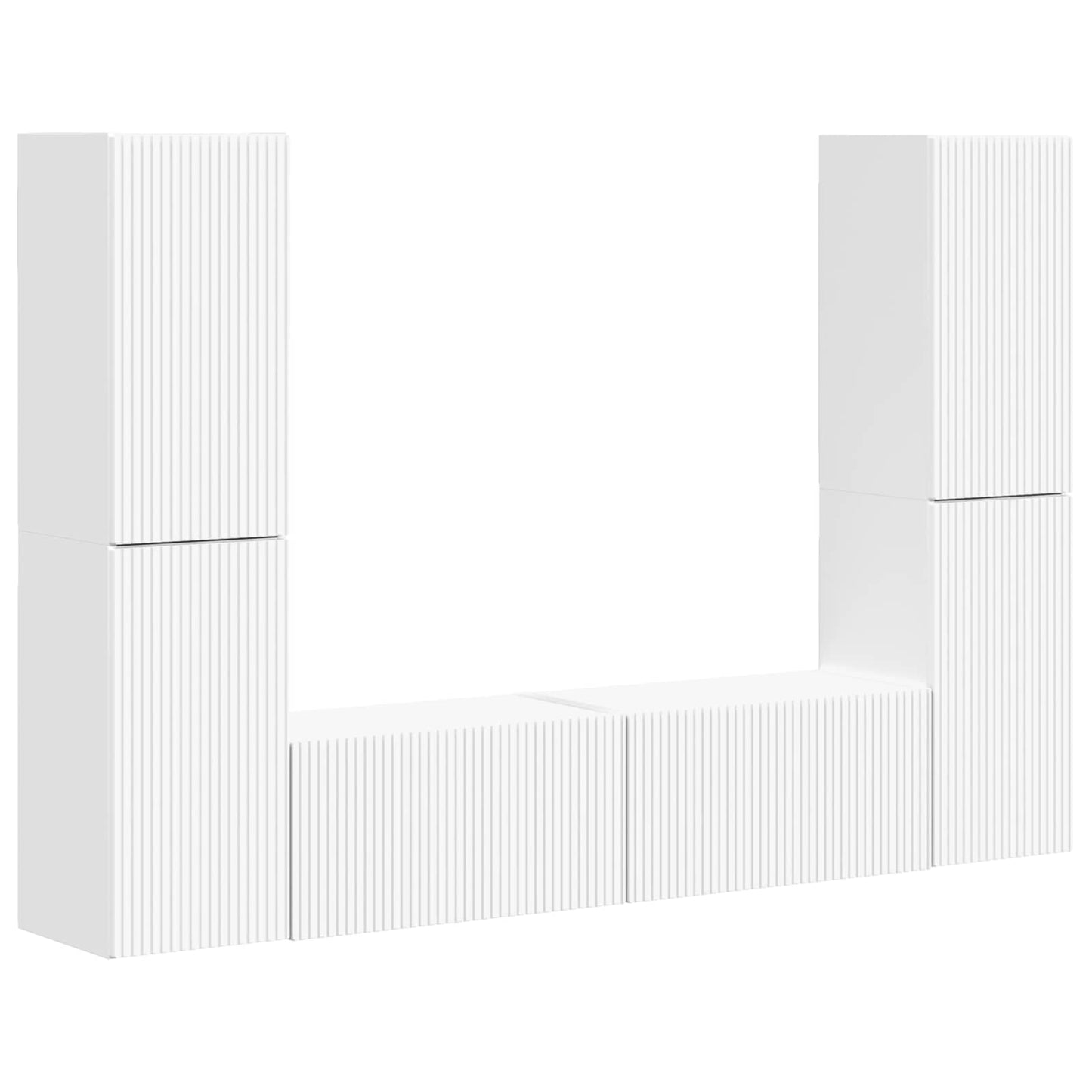 Set mobile TV 6 pcs Bianco Legno multistrato