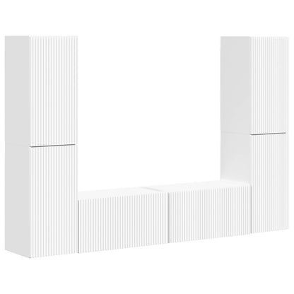Set mobile TV 6 pcs Bianco Legno multistrato