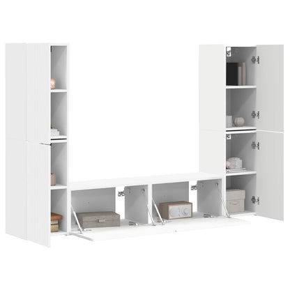 Set mobile TV 6 pcs Bianco Legno multistrato