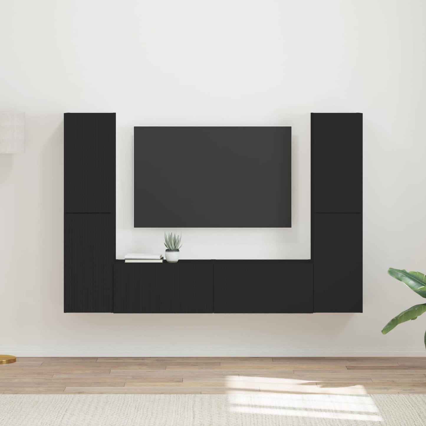 Set mobile TV 6 pcs Nero Legno multistrato