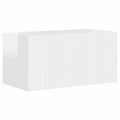 Set mobile TV 6 pcs Bianco Lucido Legno multistrato