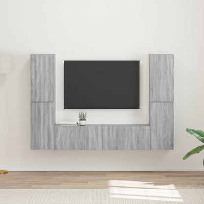 Set mobile TV 6 pcs Grigio Sonoma Legno multistrato