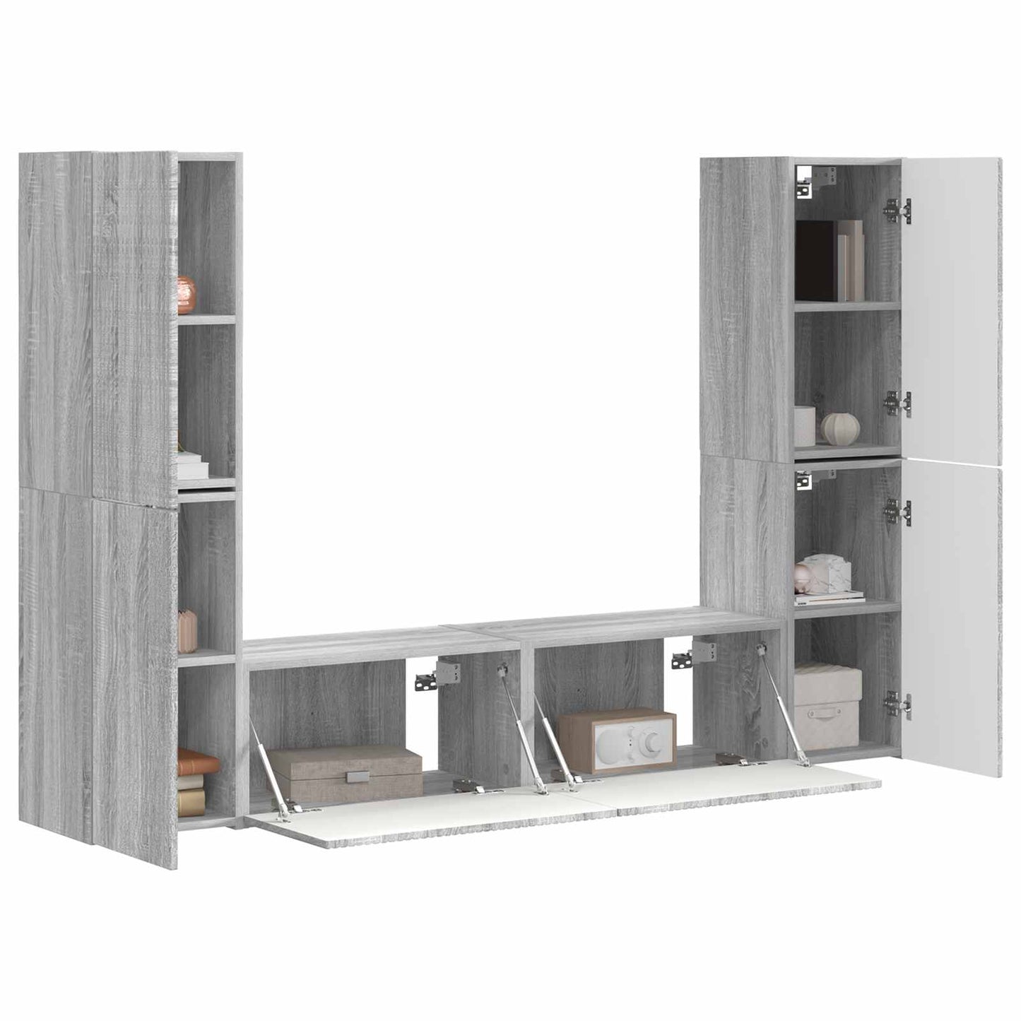 Set mobile TV 6 pcs Grigio Sonoma Legno multistrato