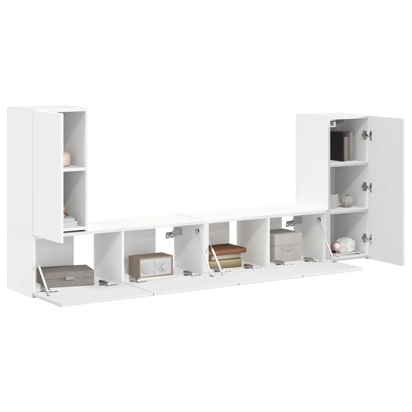 Set mobile TV 4 pcs Bianco Legno multistrato