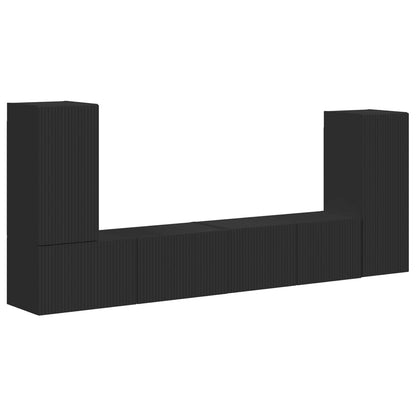 Set mobile TV 4 pcs Nero Legno multistrato