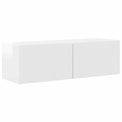 Set mobile TV 4 pcs Bianco Lucido Legno multistrato
