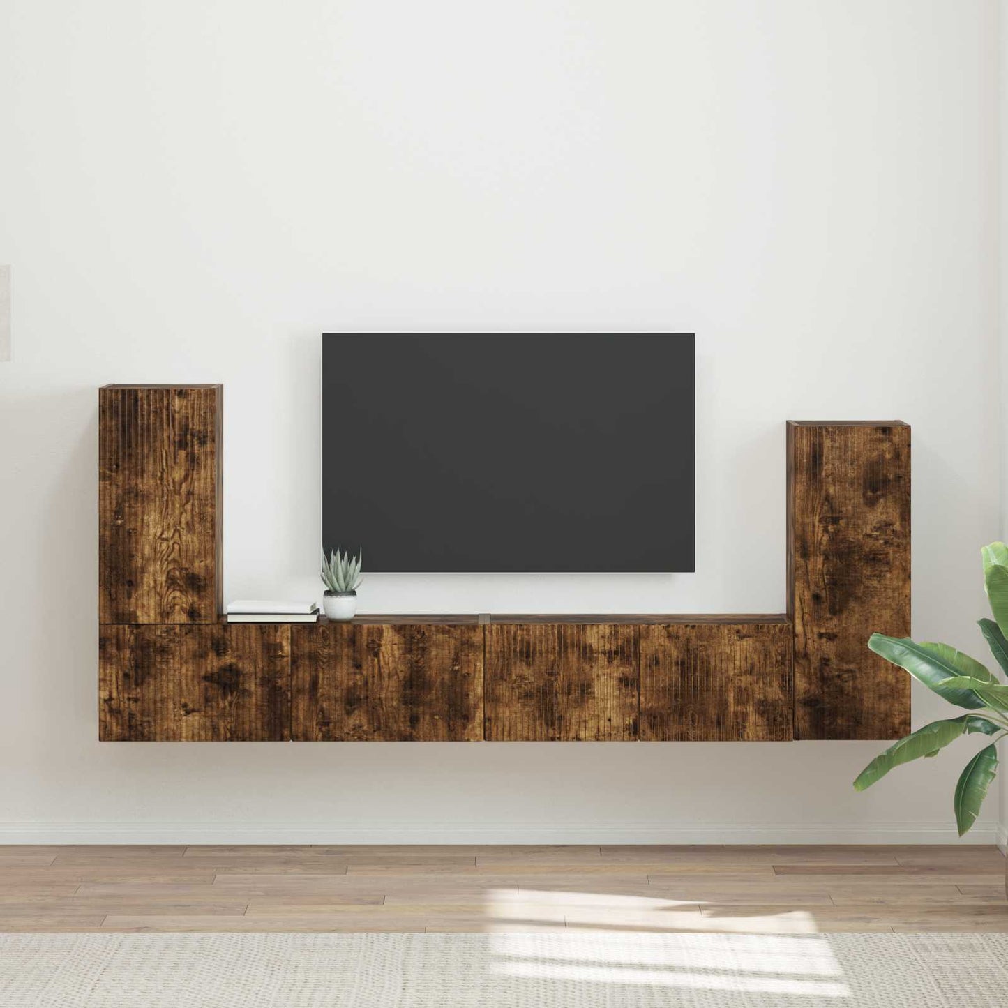 Set mobile TV 4 pcs Rovere fumÃ© Legno multistrato