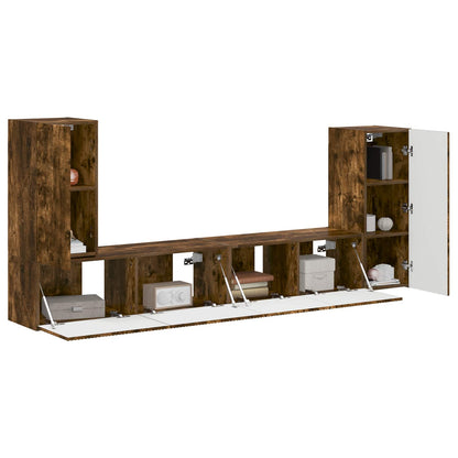 Set mobile TV 4 pcs Rovere fumÃ© Legno multistrato