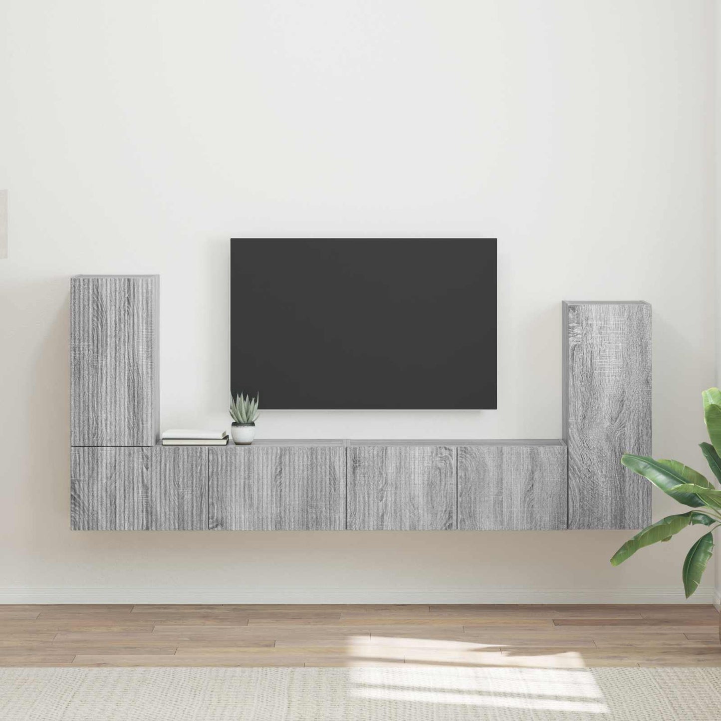 Set mobile TV 4 pcs Grigio Sonoma Legno multistrato