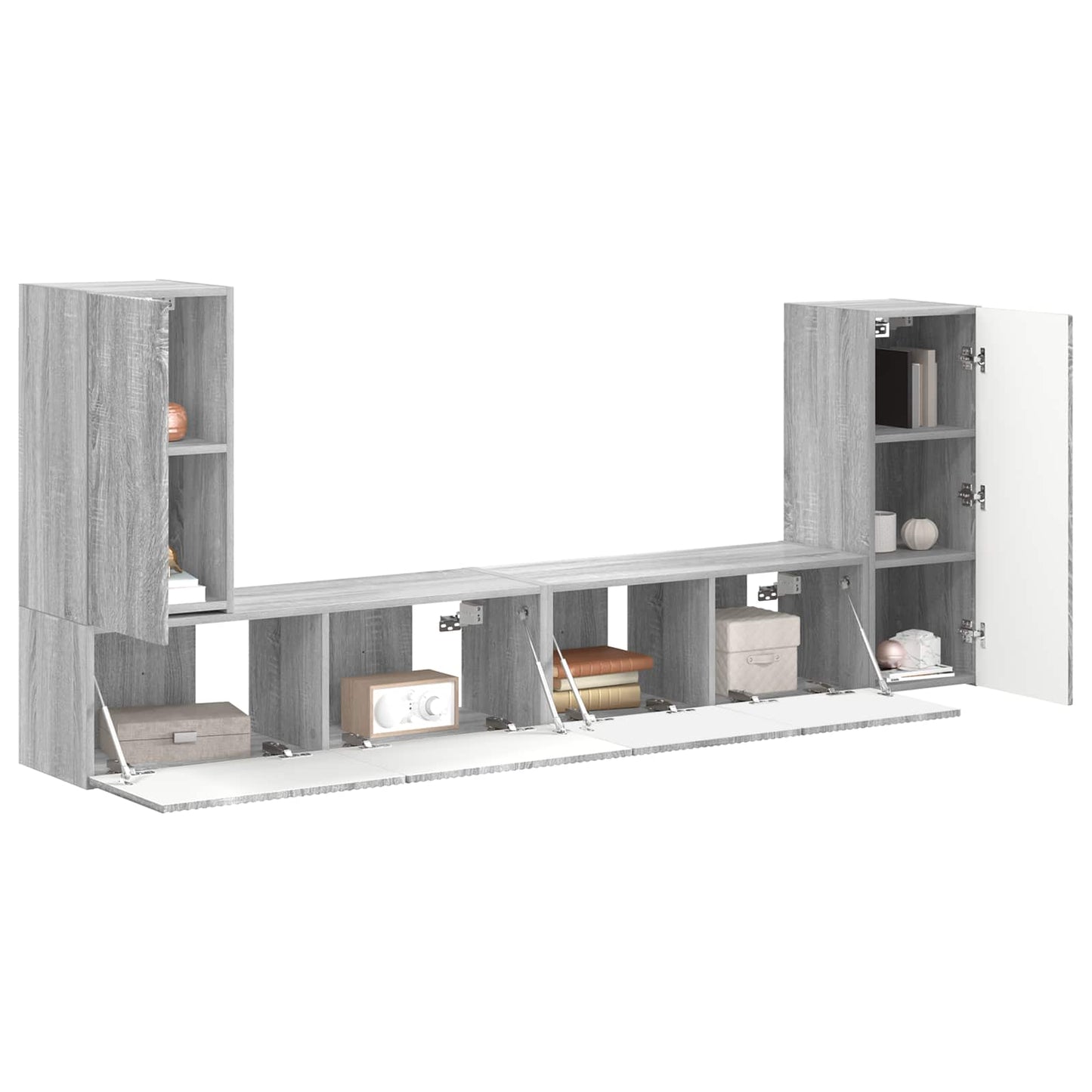 Set mobile TV 4 pcs Grigio Sonoma Legno multistrato