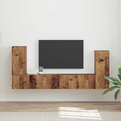 Set mobile TV 4 pcs Legno vecchio Legno multistrato