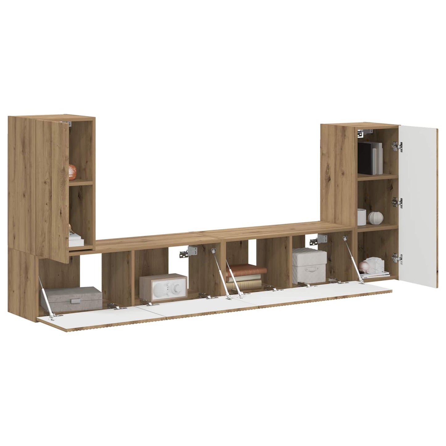 Set mobile TV 4 pcs Rovere artigianale Legno multistrato