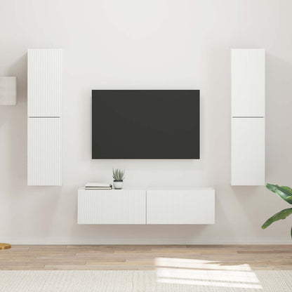 Set mobile TV 6 pcs Bianco Legno multistrato
